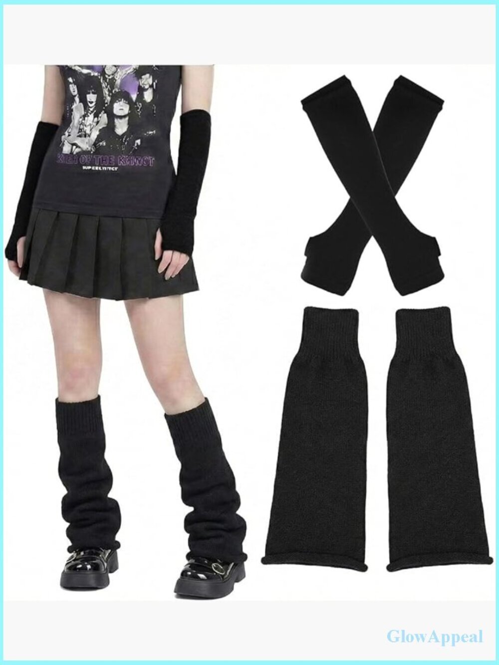 Y2K Striped Leg & Arm Warmers Set Harajuku Streetwear Socks